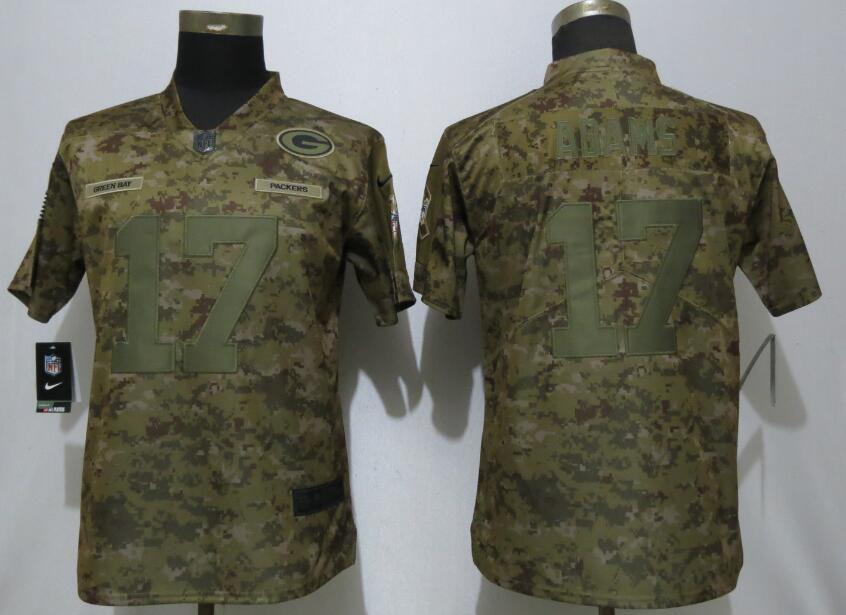 Women Green Bay Packers #17 Adams Nike Camo Salute to Service Limited NFL Jerseys->women nfl jersey->Women Jersey